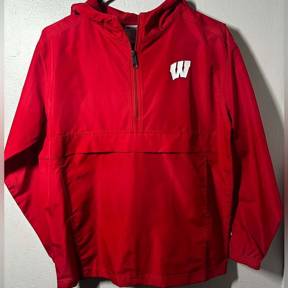 Wisconsin Badgers Champion Youth Pack & Go Quarter-Zip Windbreaker Jacket